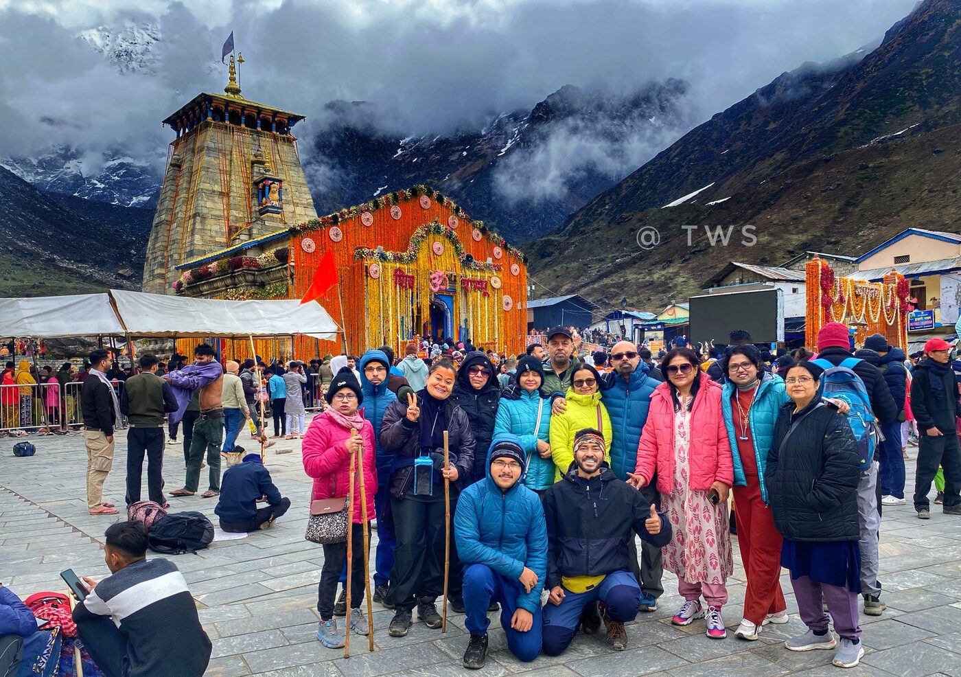 Group at Kedarnath Temple, Uttarakhand