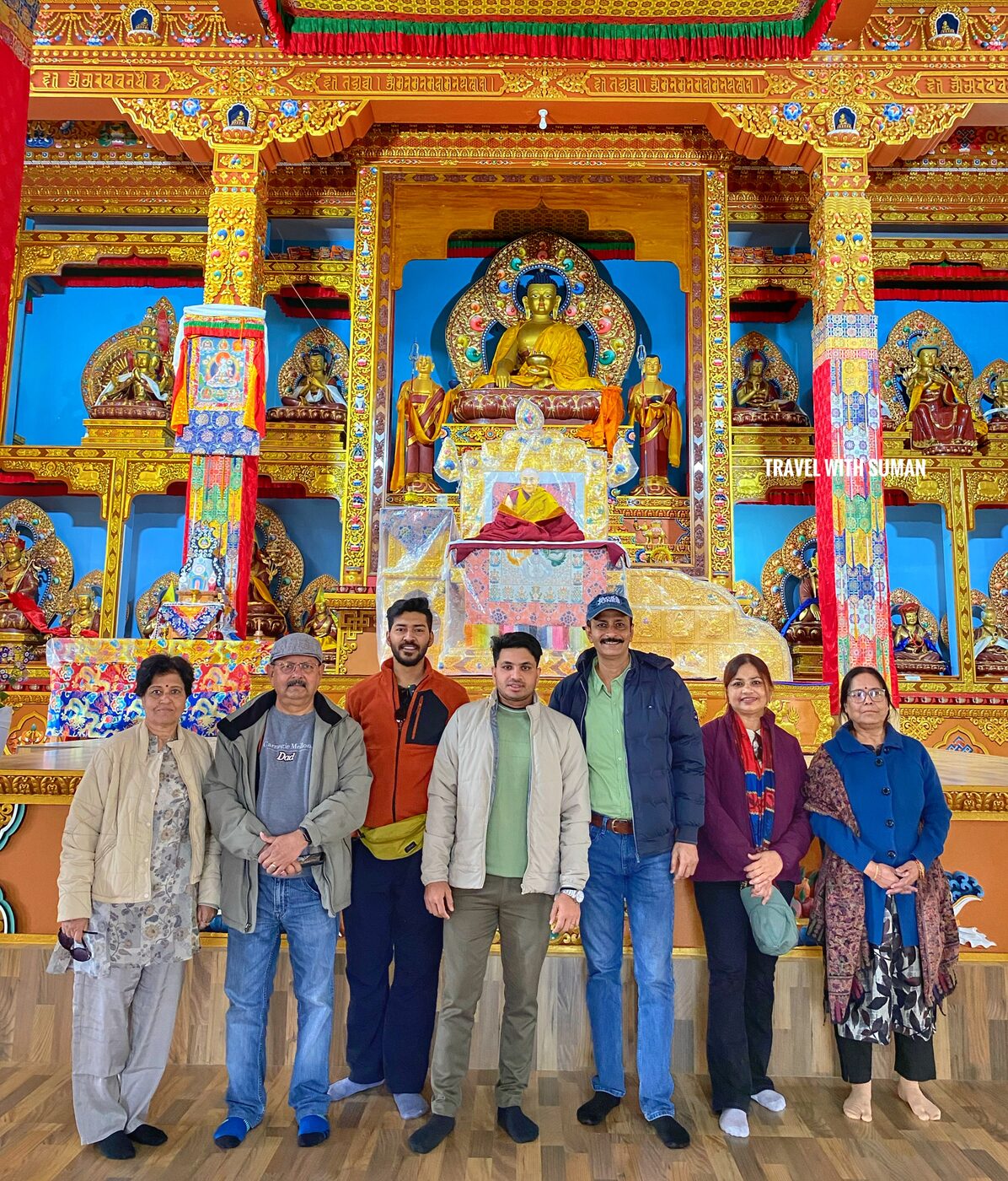 Group inside a monastery in Arunachal Pradesh